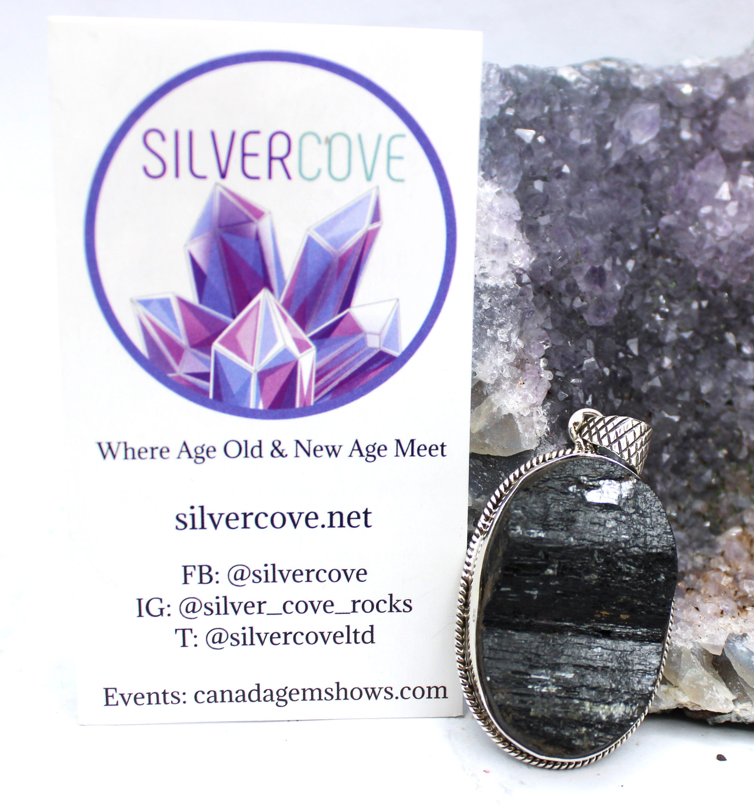 Black Tourmaline Pendant Necklace in Sterling Silver 925 - Protection Crystal Jewelry for Women, Men | Perfect for Meditation, Energy Healing & Everyday Wear