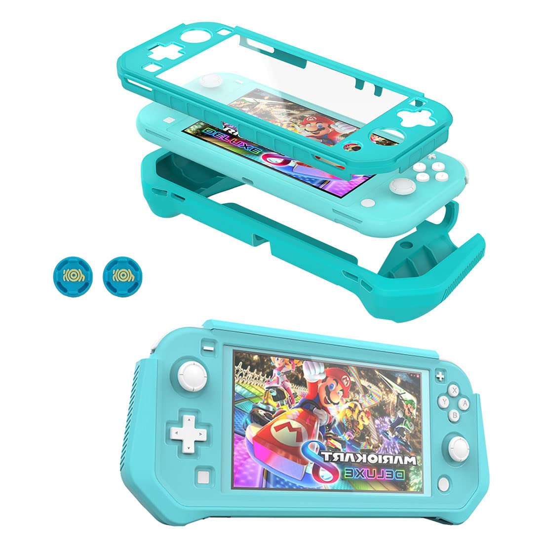 Durable Nintendo Switch Lite Protective Case with Detachable Screen Protector & Ergonomic Hand Grip - Compatible with 2019 Switch Lite (Blue) | Perfect for Gaming On-The-Go & Travel Protection