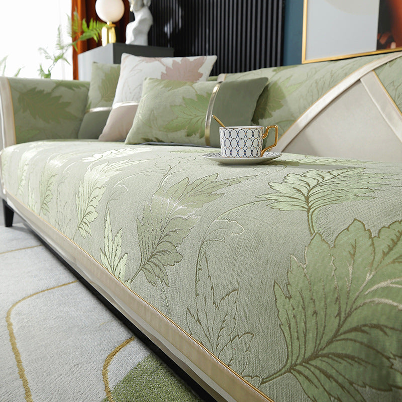 Custom Size Botanical Print Sofa Cover - Stretchable Couch Slipcover for Living Room, Home Decor & Furniture Protection