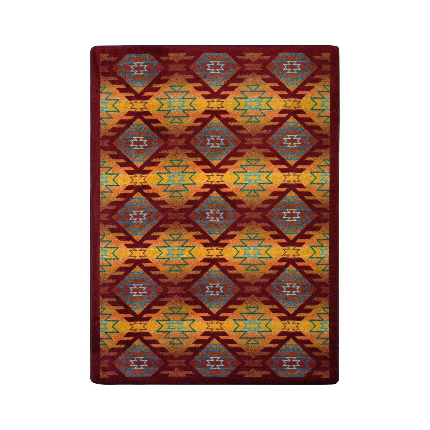Joy Carpets Kaleidoscope Canyon Ridge Whimsical Area Rugs - Mesa Sunset Design for Living Room, Bedroom & Kids Play Area | Soft Non-Slip Rug for Home Decor
