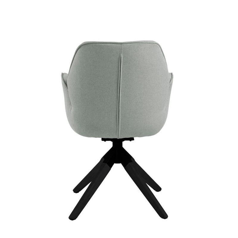 Arden Swivel Dining Chair - Grey & Black Upholstered Modern Kitchen Counter Stool for Home, Bar, Restaurant & Office Use