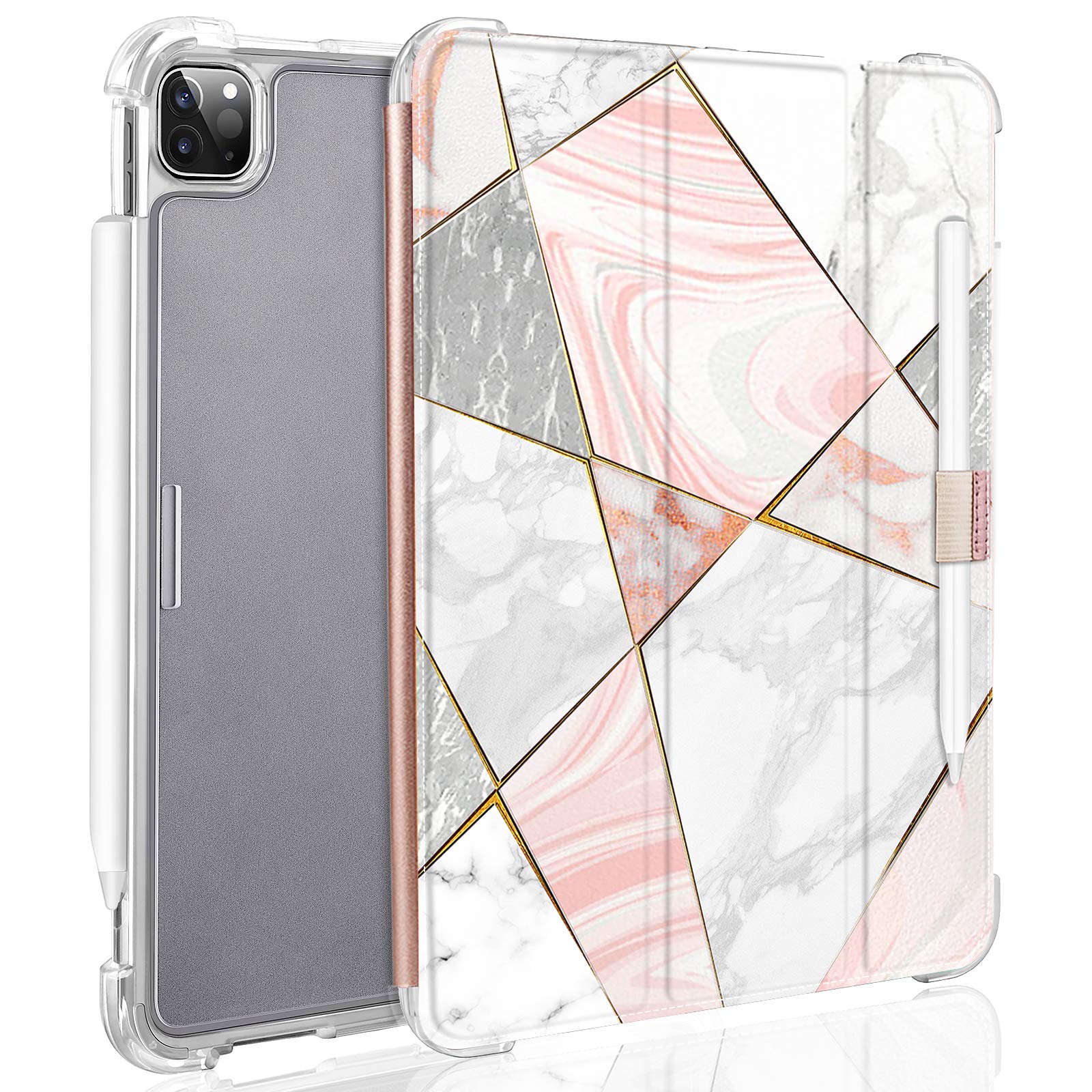 Valkit iPad 6th/5th Generation Case (2018/2017 Model) - 9.7 Inch Protective Cover with Pencil Holder & Auto Wake/Sleep | Slim Smart Folio Stand Case for iPad Air 8 | Translucent Frosted Back Cover - Perfect for Work, School & Travel