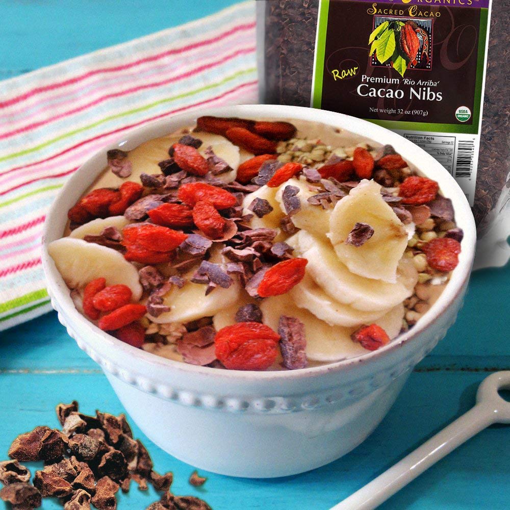 Divine Organics Raw Organic Cacao Nibs - USDA Certified, Premium Rio Arriba Origin - Rich in Magnesium & Antioxidants - Perfect for Smoothies, Baking, Healthy Snacks, Salads & Trail Mixes - Great Chocolate Chips Alternative (32oz Bulk Pack) - Ideal for Home Cooking, Vegan Recipes & Energy Boosting Snacks