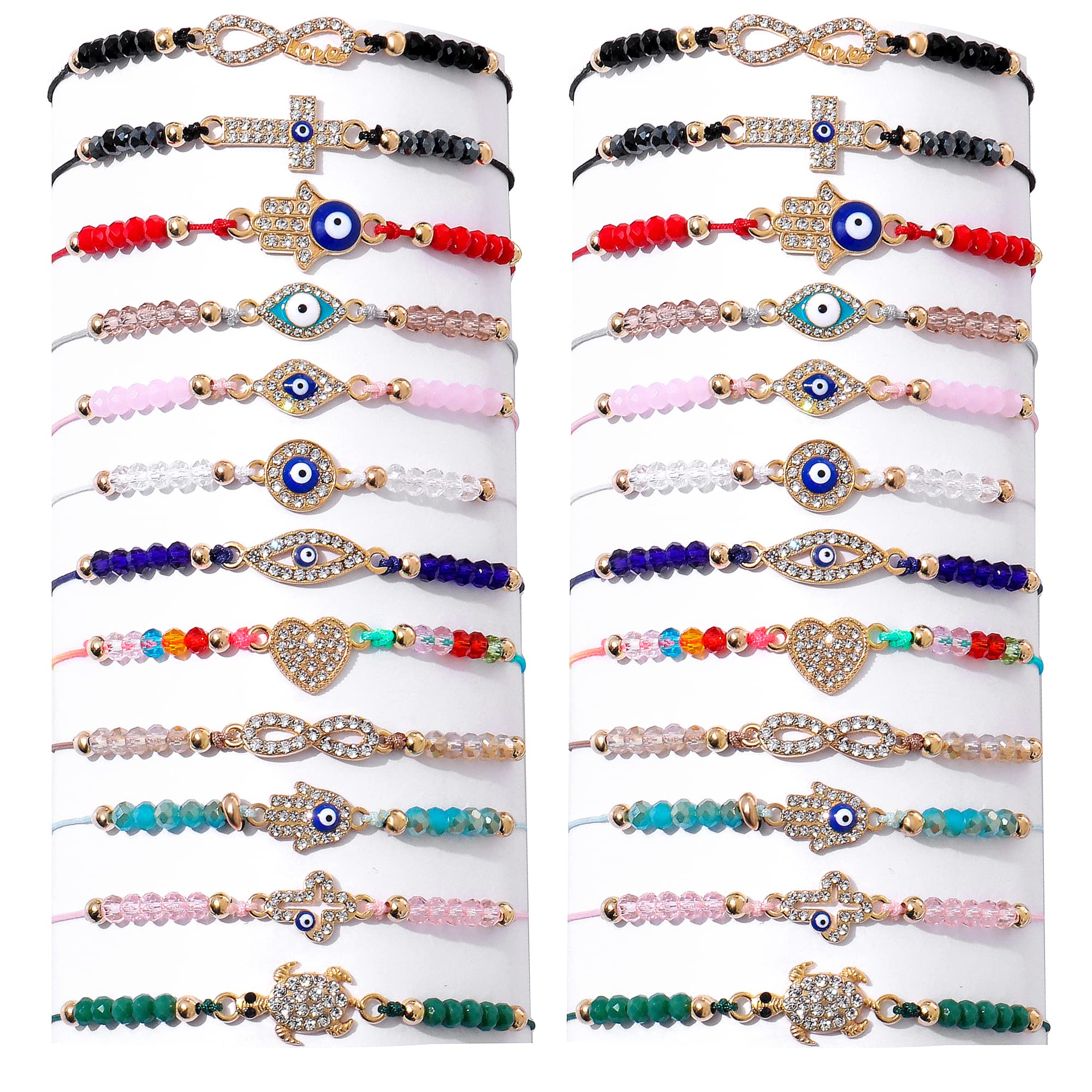 BONITTER Evil Eye Protection Bracelet - Handmade Mexican String Kabbalah Bracelet for Women & Men - Spiritual Gift for Good Luck & Positive Energy - Perfect for Daily Wear, Meditation & Travel Protection