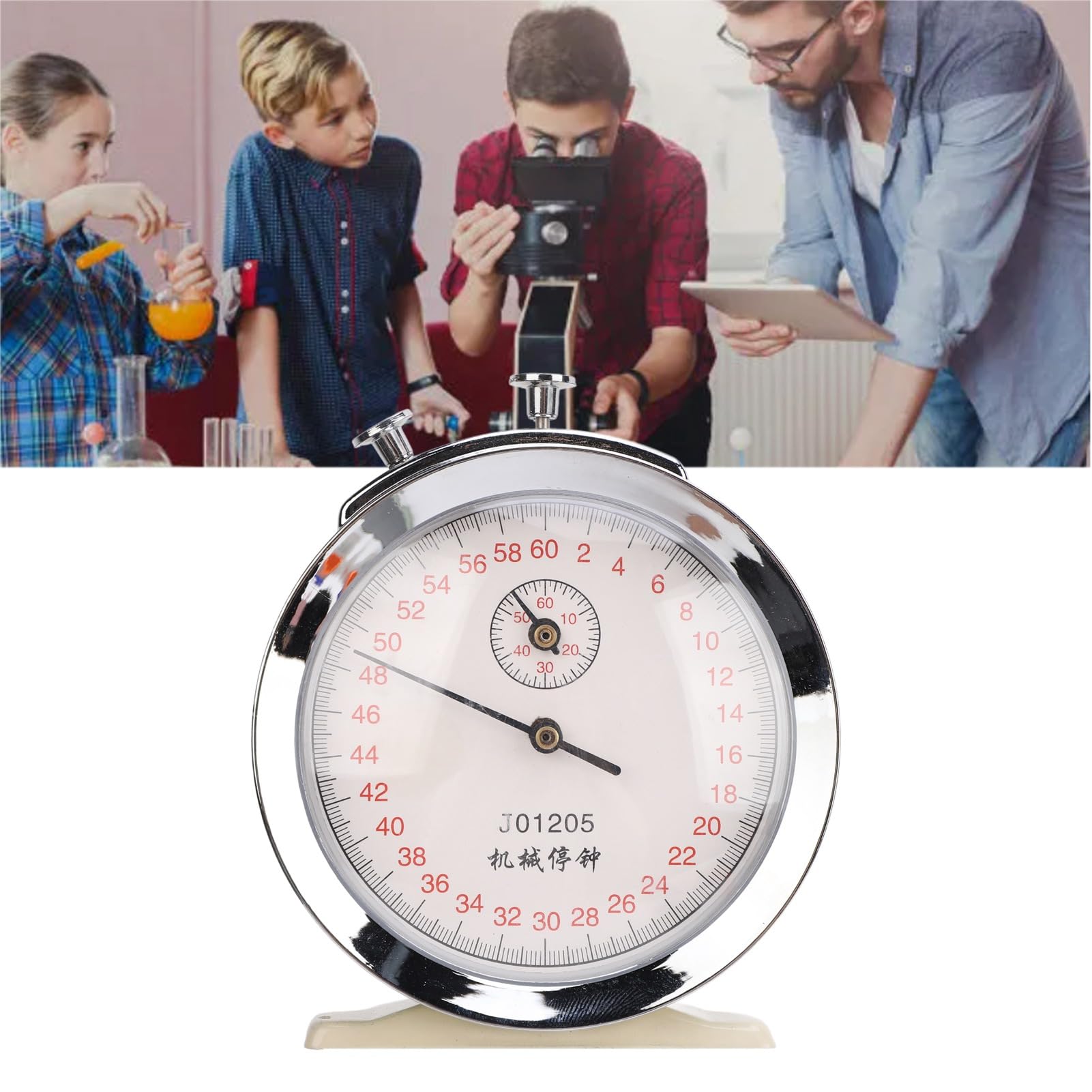 Pomya Professional Mechanical Stopwatch - 60 Second Round Dial with 0.2s Precision | Sports Timer for Running, Cycling & Physical Experiments | Handheld Chronograph for Athletes, Coaches & Science Labs