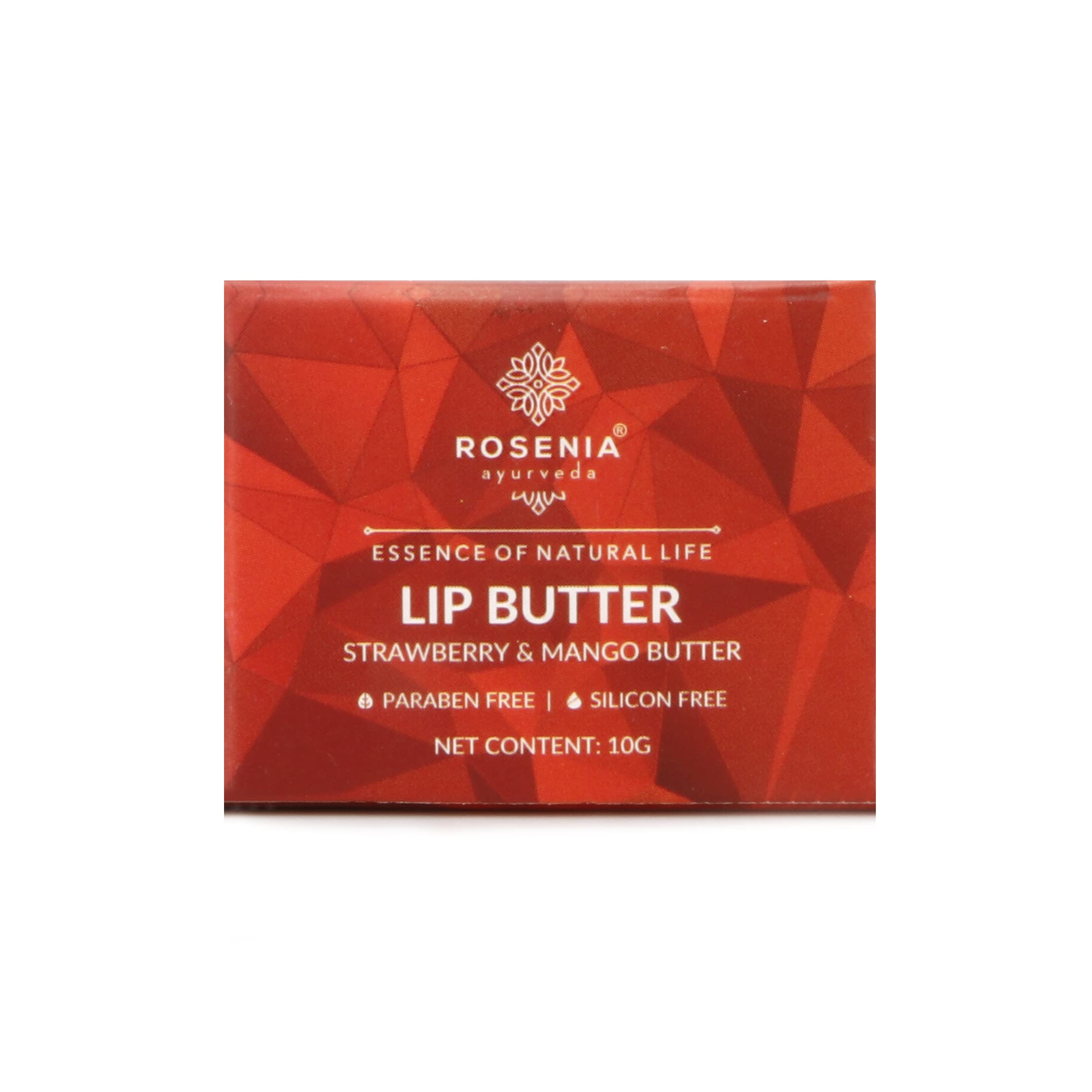 Rosenia Ayurveda Strawberry & Mango Lip Butter - Natural Ayurvedic Lip Balm for Dry, Chapped Lips | Perfect for Winter Care, Daily Hydration & On-the-Go Nourishment