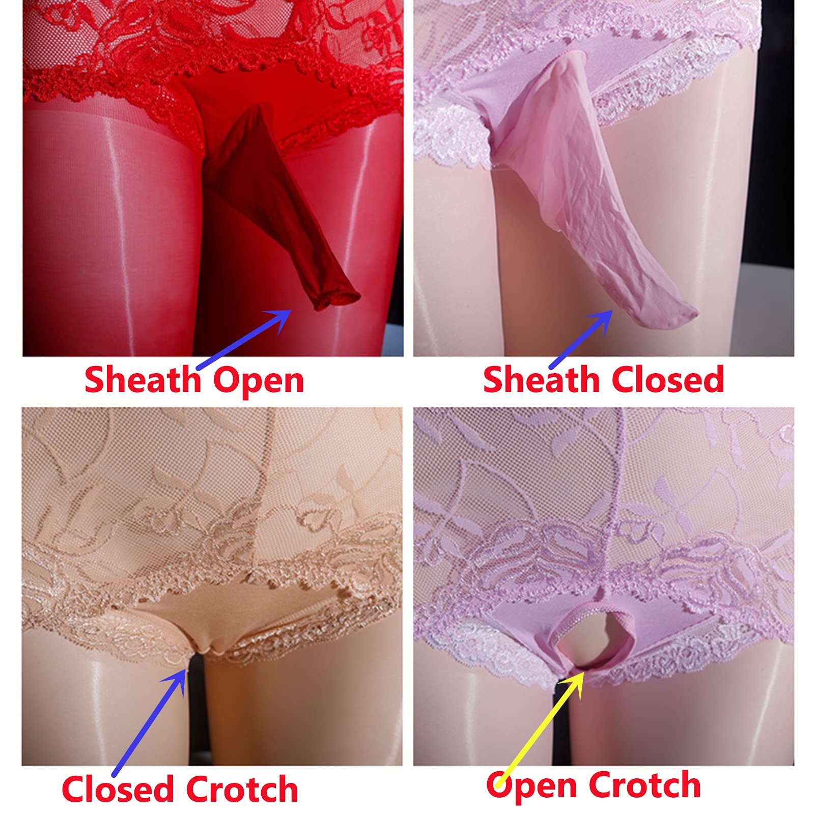 Sexy Lace Waistband Sheer Pantyhose for Women - Shiny Nylon Tights with Lingerie Design - Perfect for Date Night, Cosplay & Special Occasions