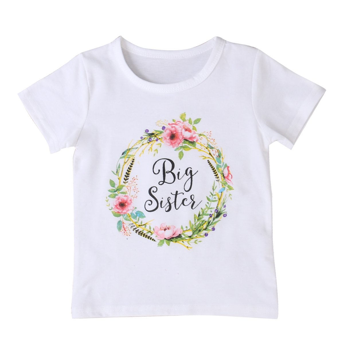 Big Sister Little Sister Matching Outfits - Baby Girl Romper Bodysuit & Tee Shirt Set - Sibling Matching Clothes for Newborn Infant Kids - Perfect for Family Photos & Special Occasions