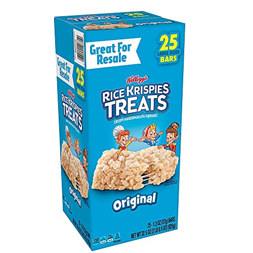 Kellogg's Rice Krispies Treats 1.3 Oz (25 Count) - Bulk Wholesale Snack Bars for Kids Lunch, School, Parties & On-the-Go Snacking