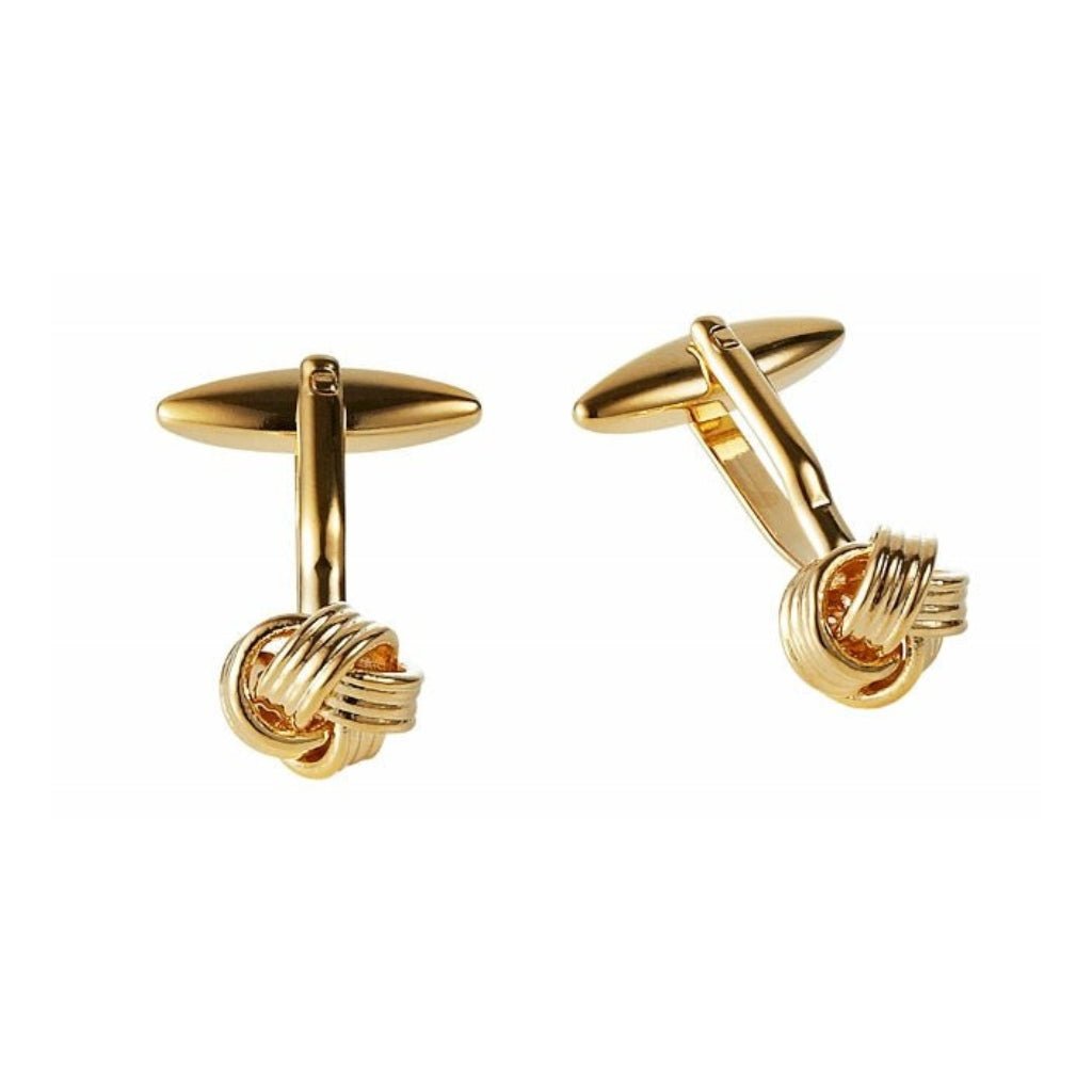 Elegant Gold Plated Knot Cufflinks for Men - Classic Wedding & Formal Attire Accessories - Perfect for Grooms, Business Meetings & Special Occasions