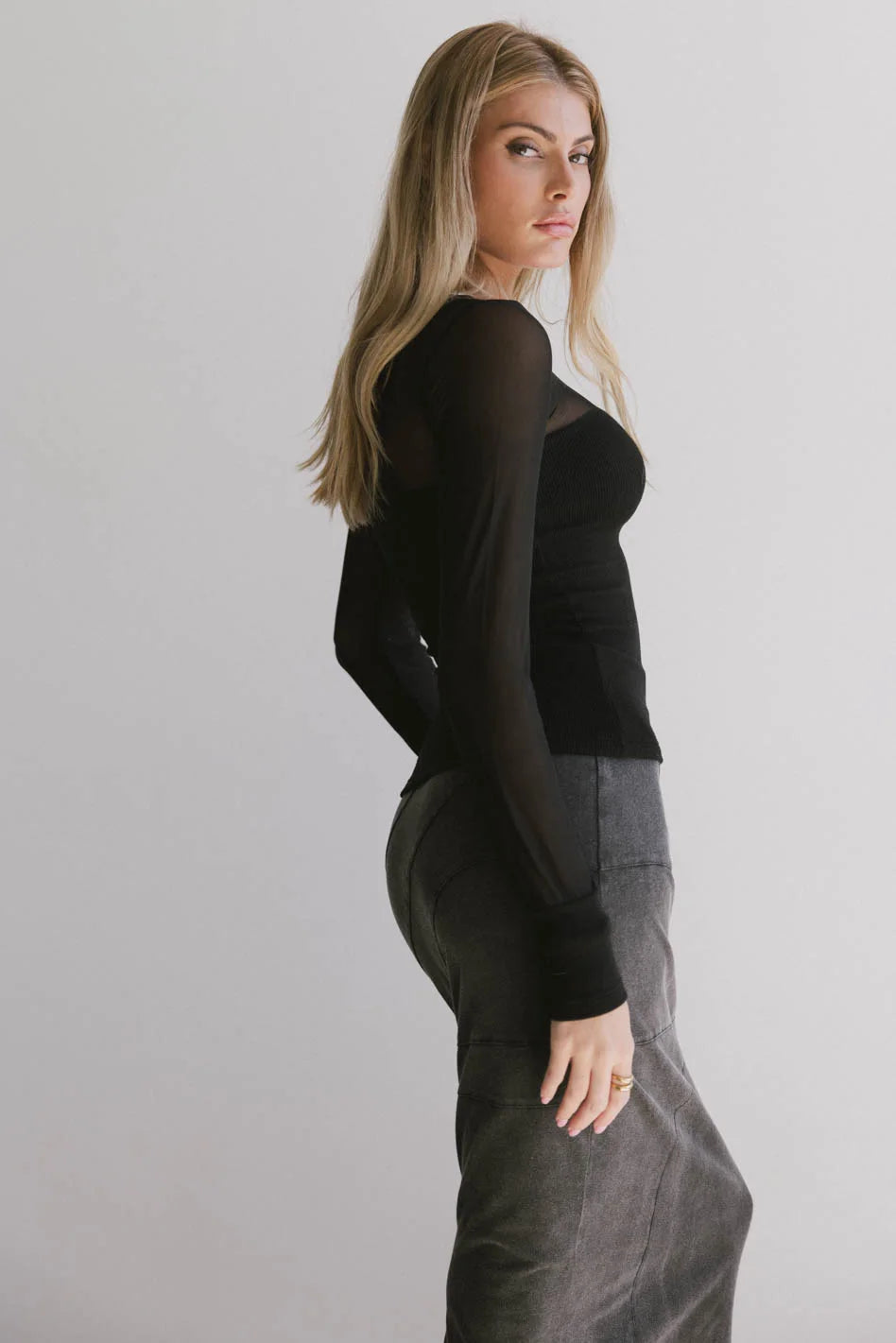 Black London Mesh Top for Women - Trendy Summer Fashion Top - Perfect for Parties, Night Out & Casual Wear