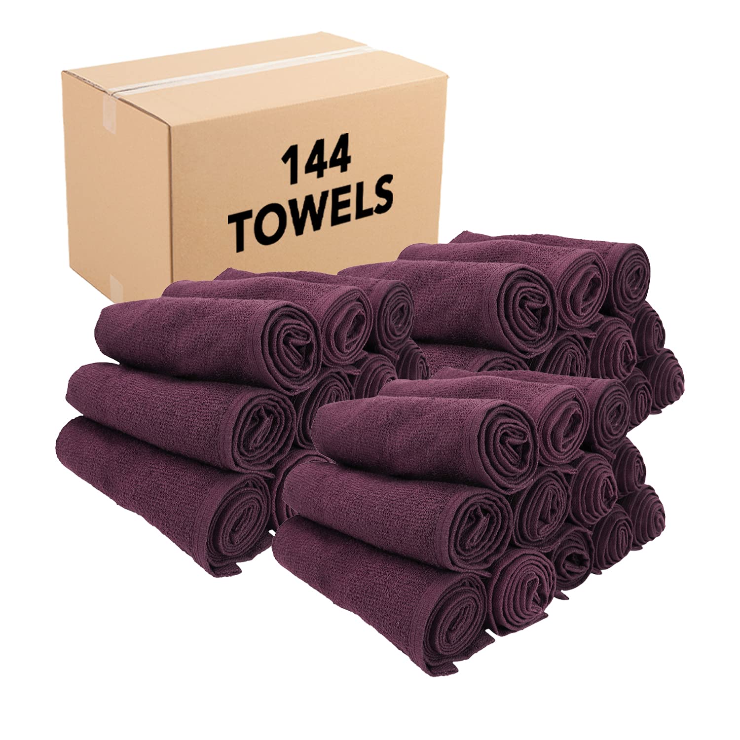 Arkwright Bleach Proof Salon Towels Bulk - 144 Pack | 100% Cotton, Super Absorbent & Quick Dry Spa Face Towels (16x28 Inches) | Ideal for Hair Stylists, Barbers, Pedicure & Estheticians | Eggshell Color | Perfect for Salon, Spa, Home & Professional Use