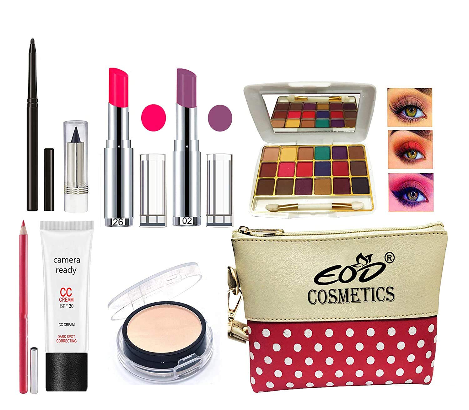 Professional 9-Piece Makeup Kit for Women - Complete Cosmetic Set with Pouch | Perfect for Travel, Bridal, and Everyday Use | Eod Beauty Essentials A24