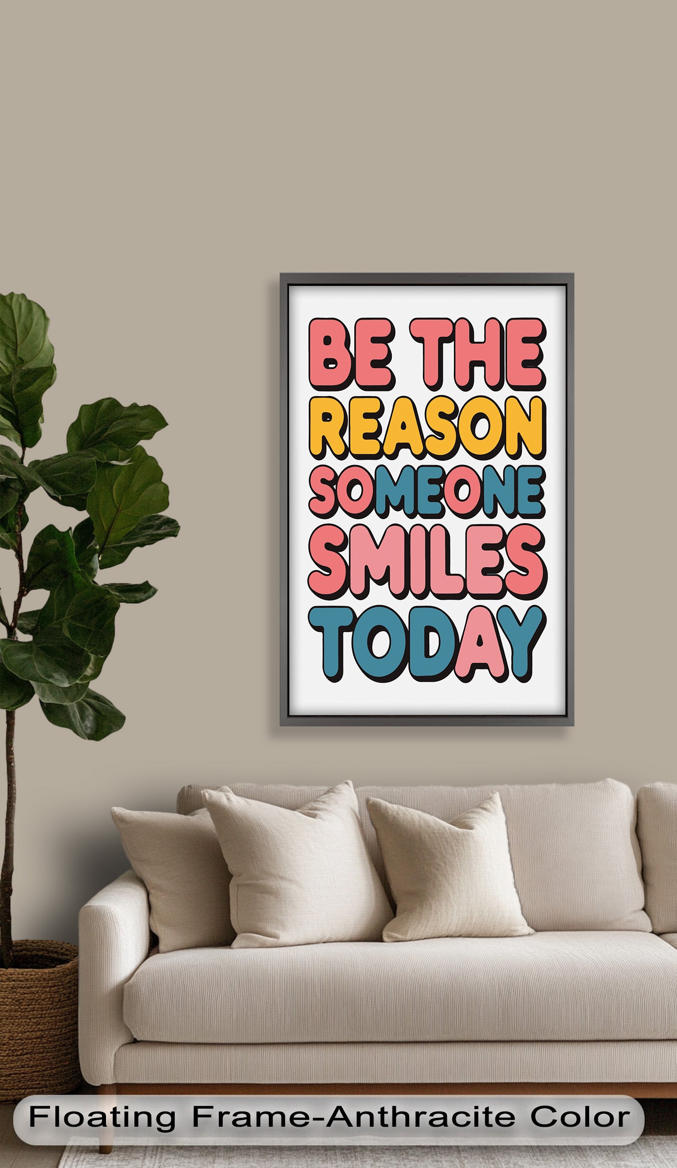 Be the Reason Someone Smiles - Handmade Oil Painting Wall Art for Living Room, Bedroom & Office Decor | Unique Gift Idea for Home & Holidays