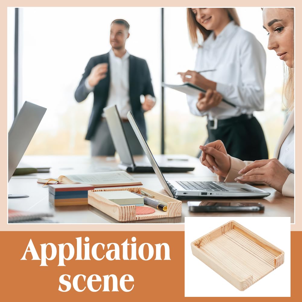 Wooden Sticky Notes Holder - 5.91x4.33 Inch Self-Stick Memo Pad Organizer & Dispenser for Office Desk, Home, School - Perfect for Notes, Reminders, and To-Do Lists
