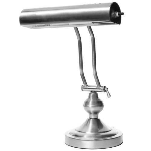 Boston Harbor ATB-8004 Adjustable Piano Desk Lamp - Satin Nickel Finish, 360° Rotatable Arm, Eye-Caring LED Light for Study, Office & Home Decor