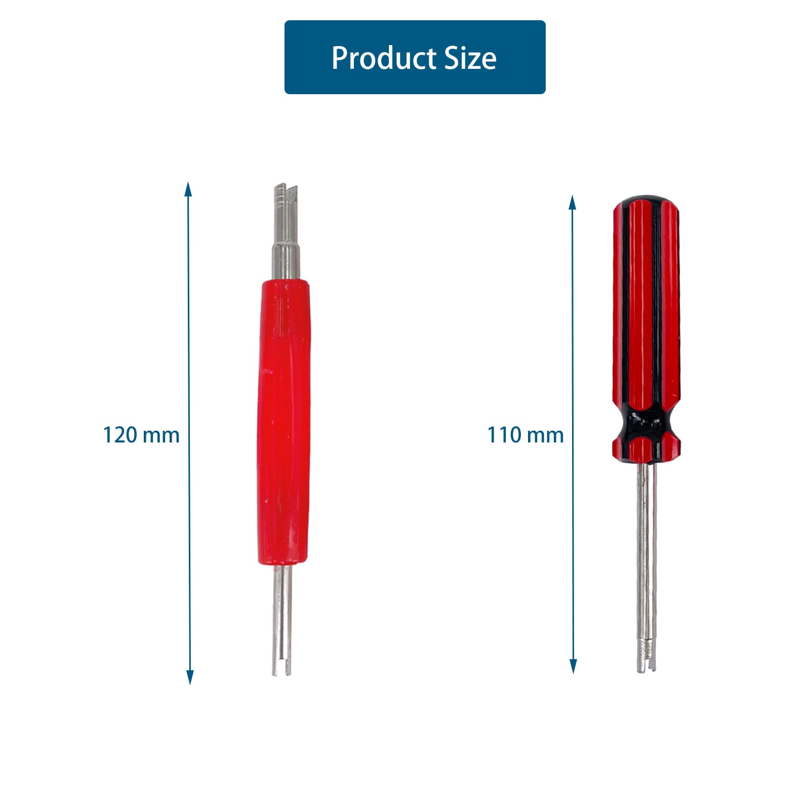 ZUFECY 4-Way Tire Valve Core Removal Tool Kit - Single/Dual Head Valve Stem Remover & Installer for Tire Repair (6PCS) - Perfect for Car, Bike, Motorcycle & ATV Maintenance