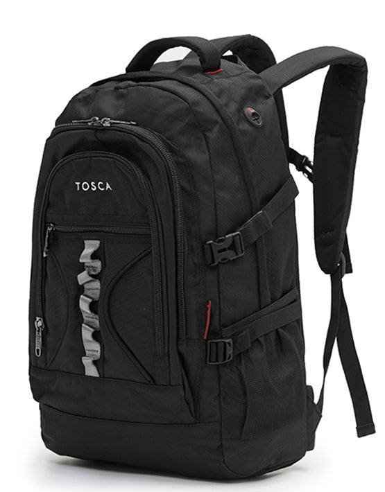 TOSCA TCA 940 50LT Deluxe Backpack - Large Capacity Waterproof Hiking Backpack for Men & Women - Perfect for Outdoor Camping, Travel and Daily Commute - Black