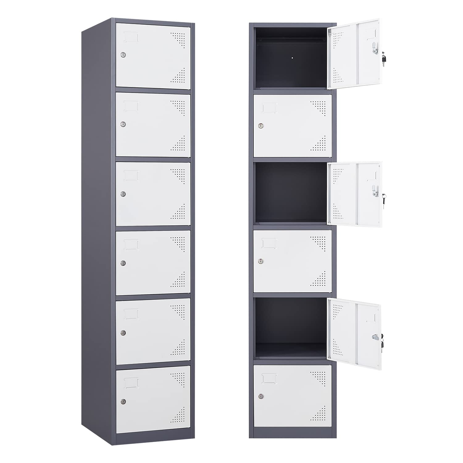 STANI Heavy Duty Metal Locker with Lock - Secure Storage Cabinet for Home, Gym, School & Office - Employee Lockers, Tall Steel Storage for Clothes, Shoes & Equipment