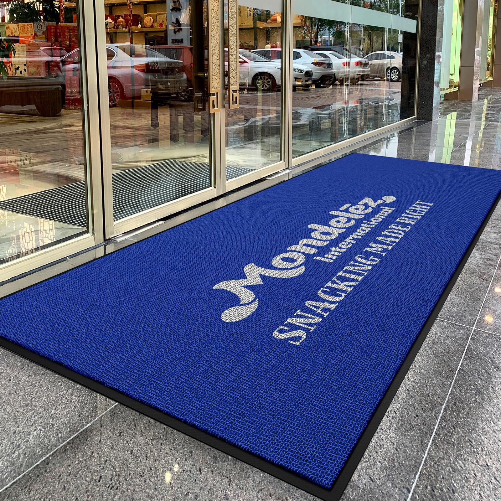 ALLEVI Custom Personalized Logo Door Mat 6'x3' - Heavy Duty Commercial Grade Entryway Rug, 6MM Thick Indoor Outdoor Welcome Mat for Home, Office, Kitchen & Garden - Perfect for High Traffic Areas & Weather Resistance