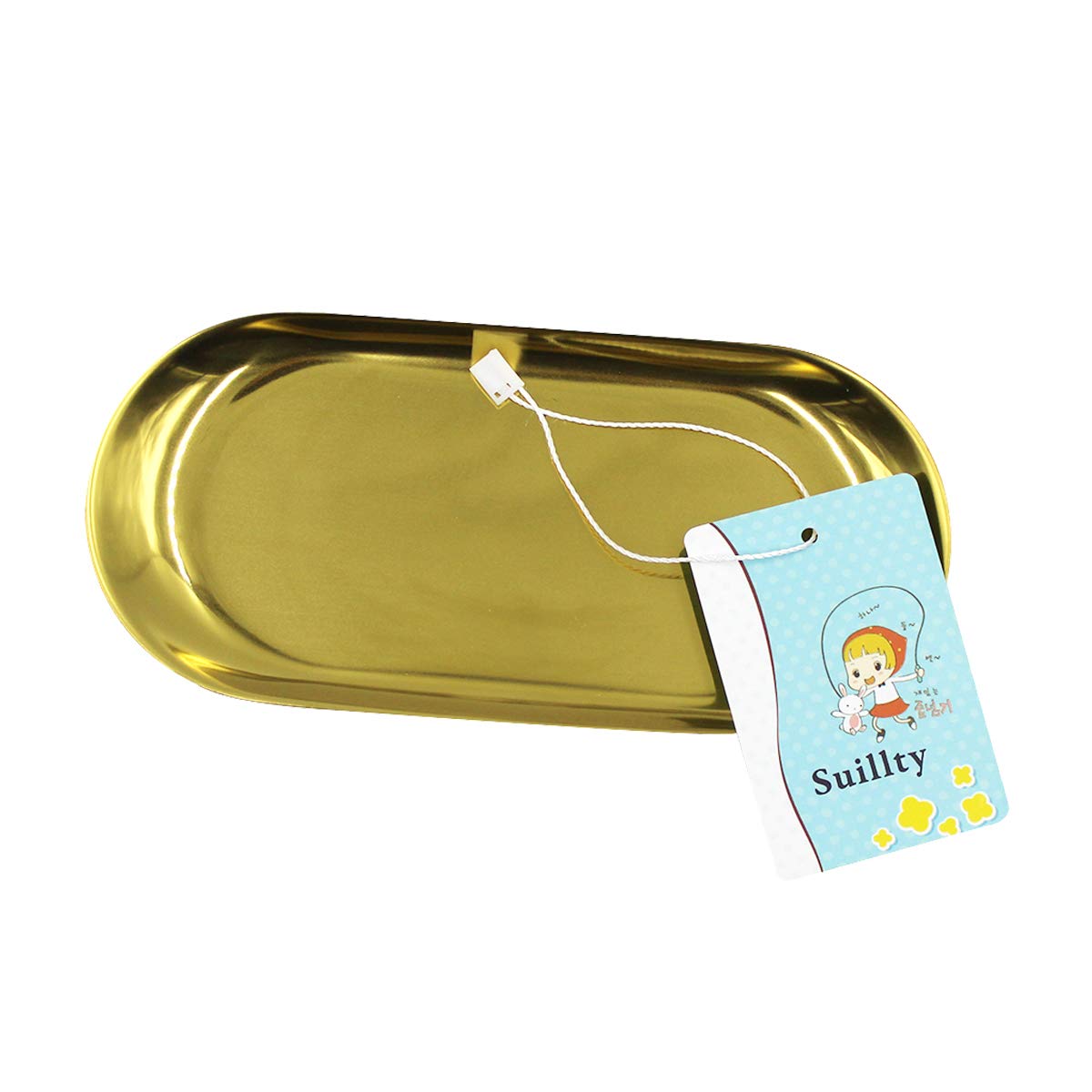 Stainless Steel Oval Tray for Towel Storage, Dish Plate, Tea, Fruit, Cosmetics & Jewelry Organizer - Gold | Bathroom, Kitchen, Vanity & Dining Table Decor