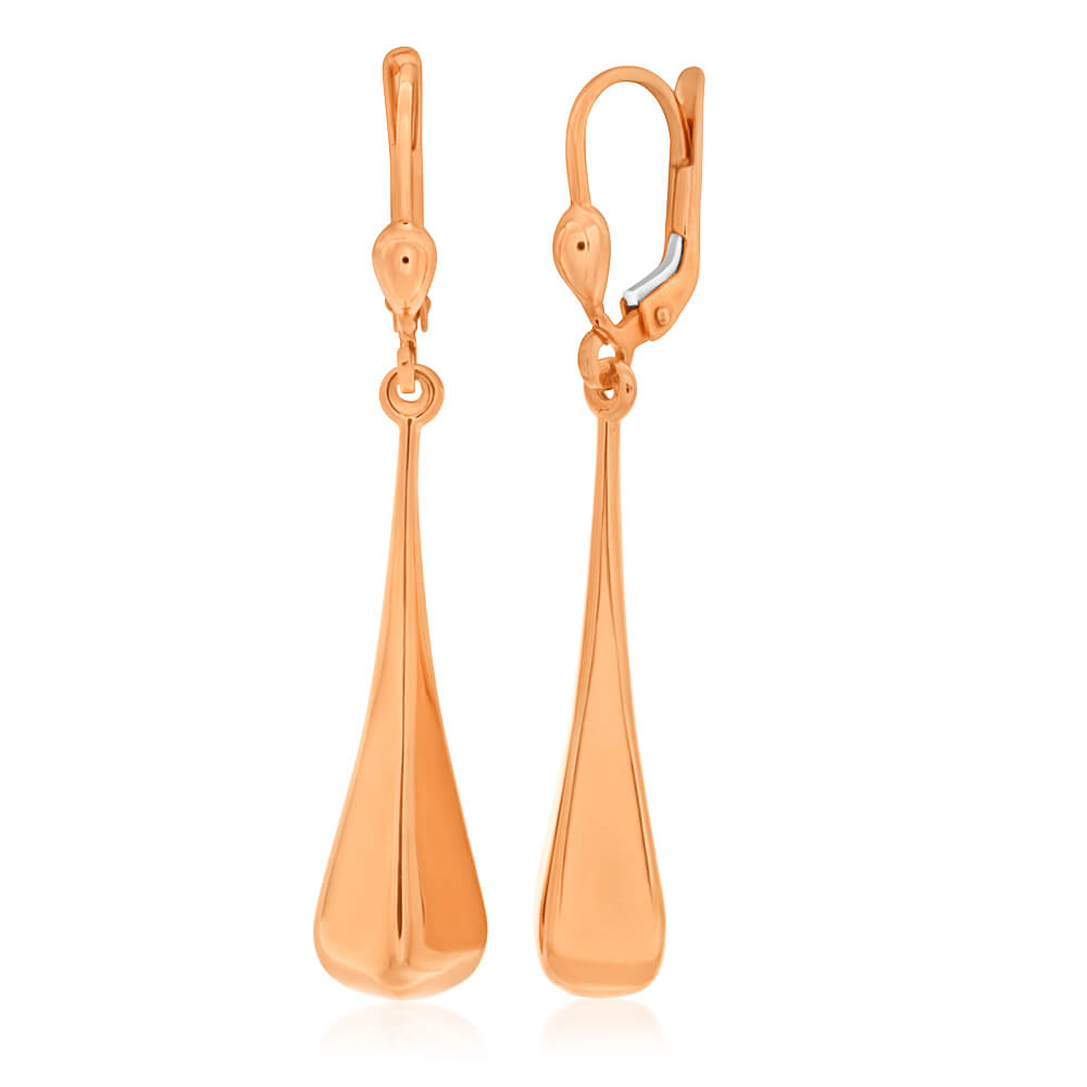 9ct Rose Gold Silver Filled Teardrop Drop Earrings for Women - Elegant Dangle Jewelry for Party, Wedding & Special Occasions
