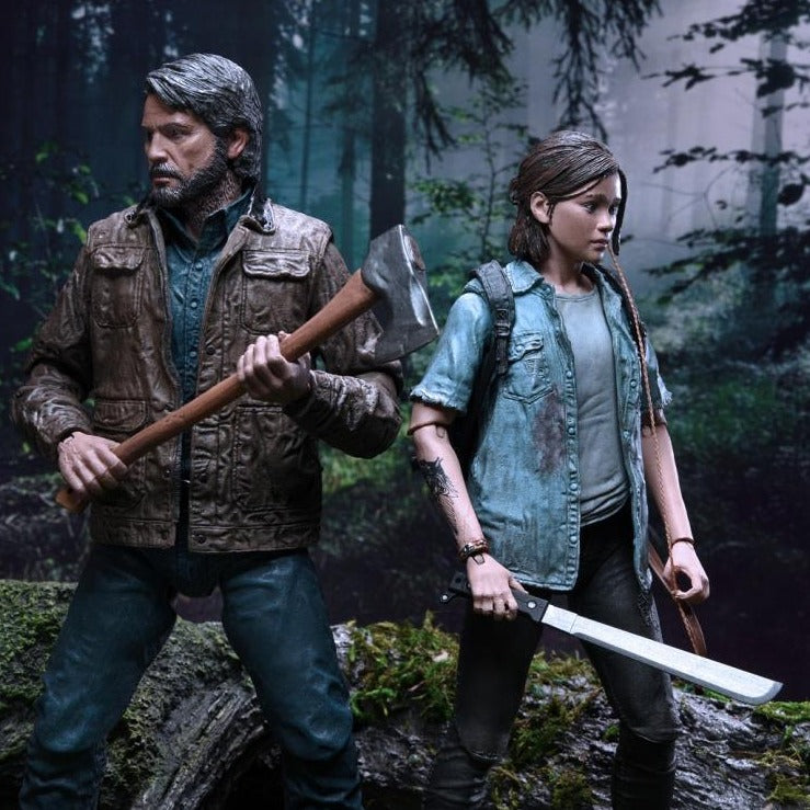The Last of Us Part II Ultimate Joel and Ellie Action Figure 2 Pack - Collectible Video Game Character Figures for Fans, Gifts & Display