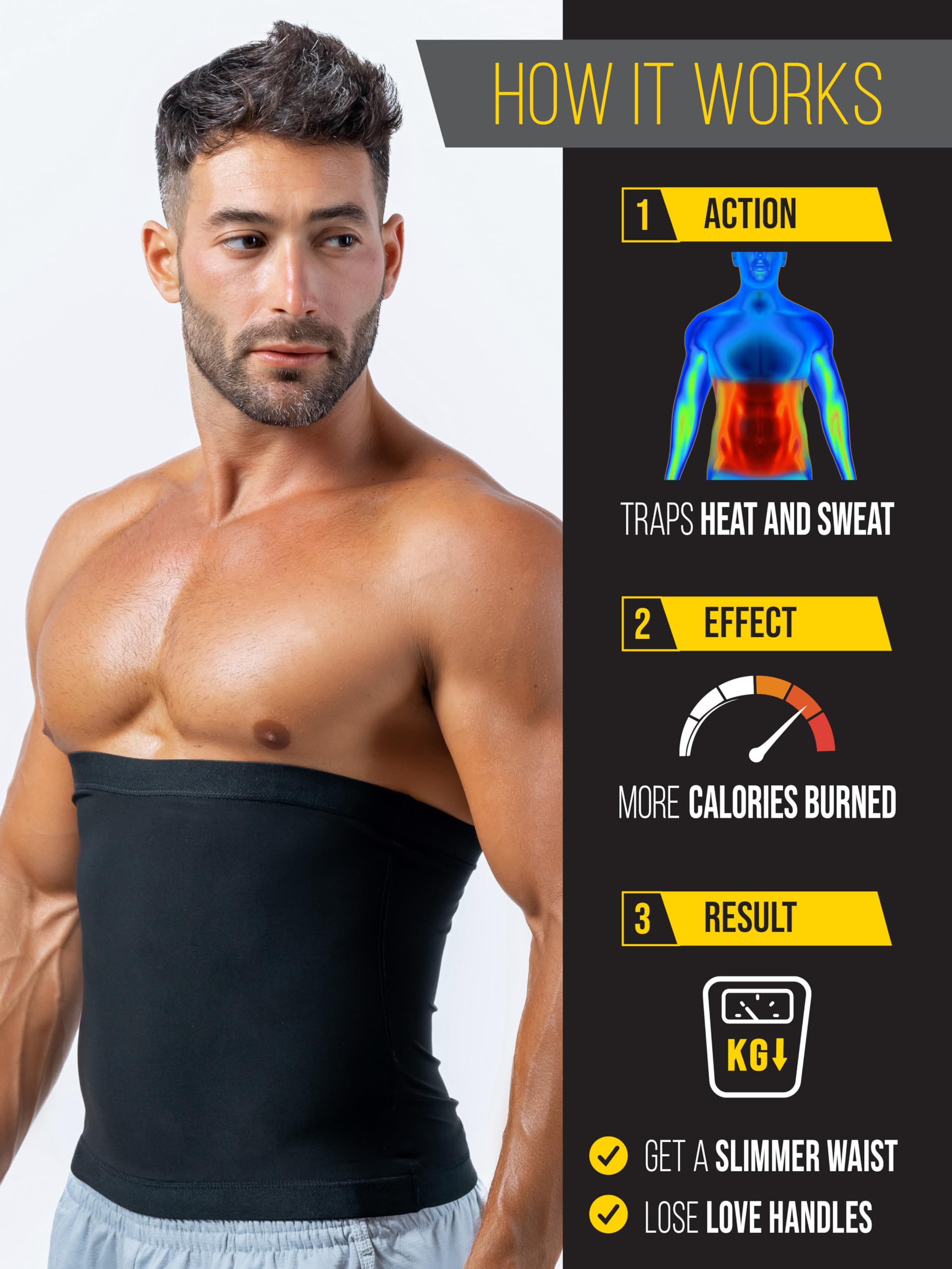 Men's Waist Trainer Belt for Weight Loss & Body Shaping (XS-10XL) - Slimming Corset for Abdomen & Back Support - Perfect for Workouts, Gym & Postpartum Recovery
