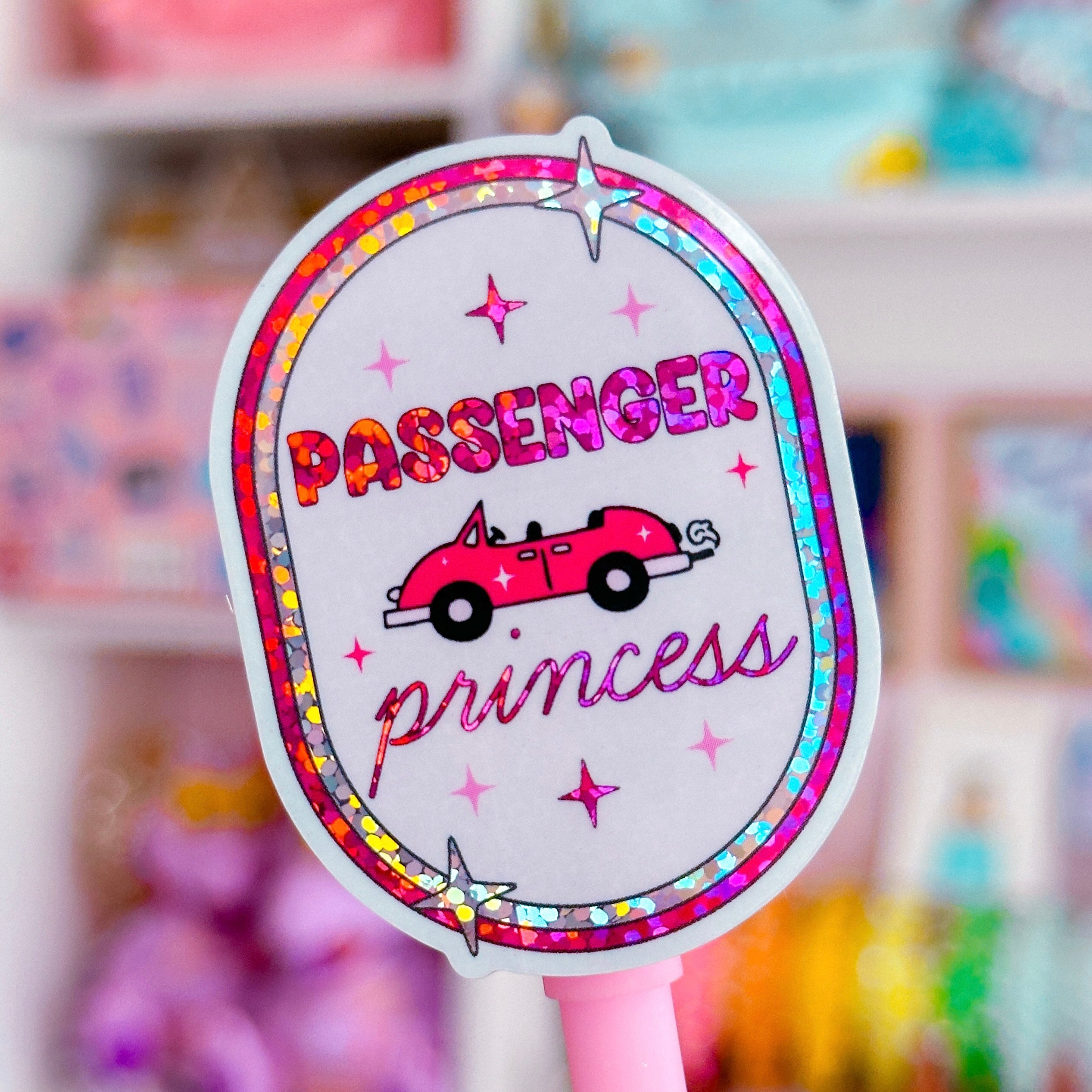 Waterproof Sticker - Passenger Princess Car Decal - Perfect for Car Windows, Laptops, and Water Bottles - Express Your Unique Style