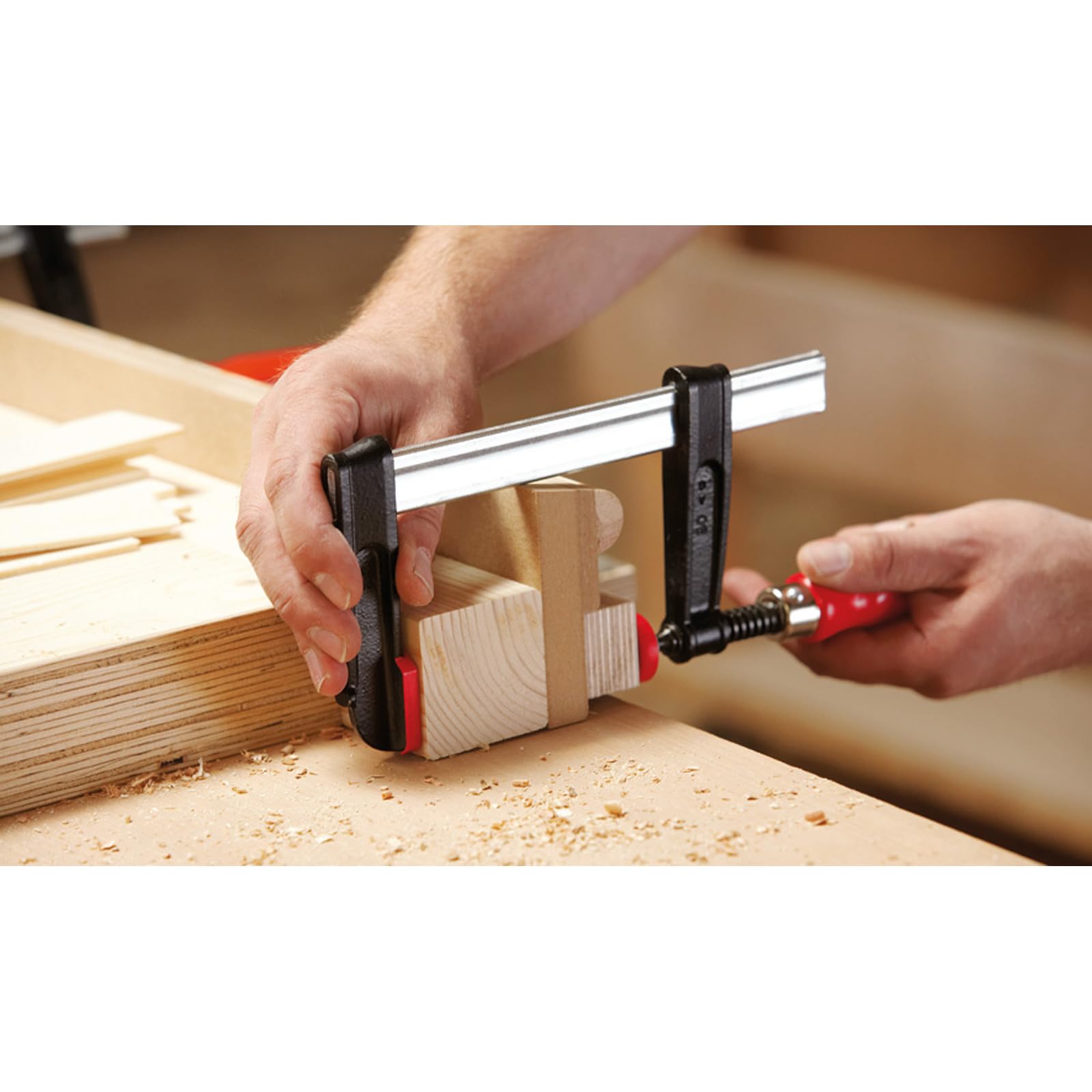 Bessey TPN40S14BE Malleable Cast Iron Screw Clamp - 400mm/140mm Capacity, Heavy-Duty Multi-Color Clamp for Woodworking, Metalworking & DIY Projects