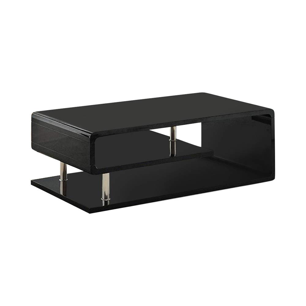 Benzara BM123099 Modern Ninove Contemporary Black Coffee Table - Stylish Living Room Furniture for Home & Office Decor