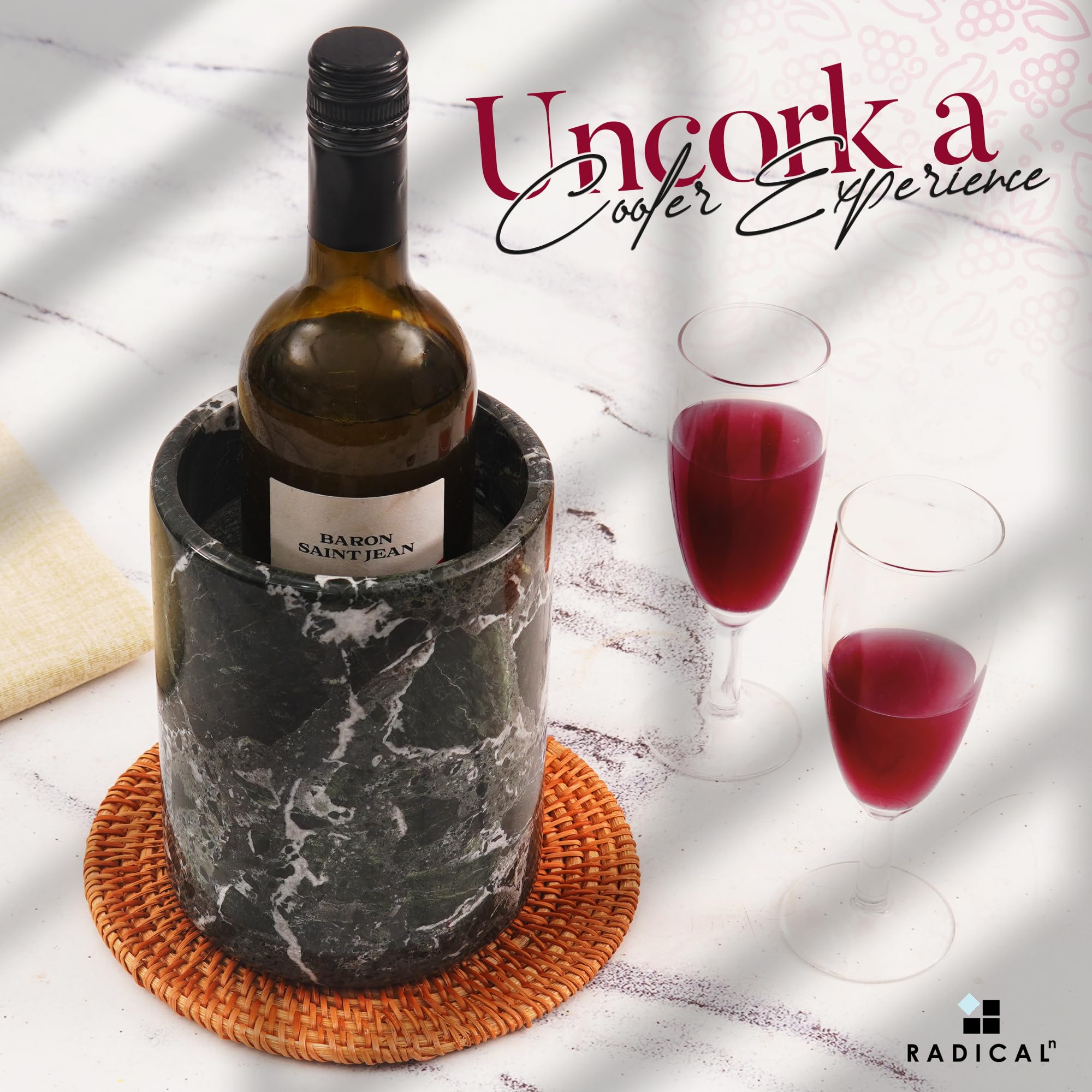 Premium Black Marble Wine Chiller - 6.5