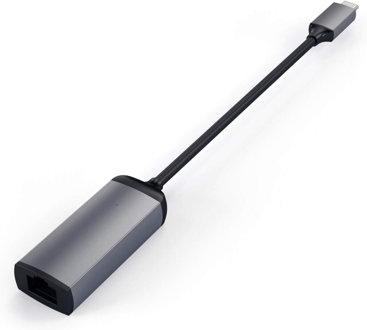 SATECHI Aluminum USB-C to Gigabit Ethernet Adapter - Thunderbolt 3 Compatible for MacBook Pro/Air M2 (2022), M1 (2020-2021), iPad Pro - High-Speed Wired Internet Connection for Work, Gaming & Streaming (Space Gray)