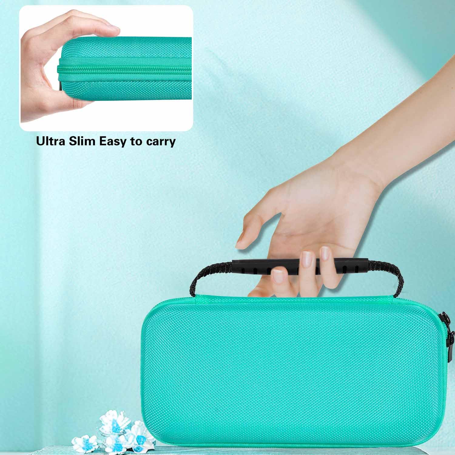 YOOWA Nintendo Switch Lite Accessories Bundle - Carrying Case, Protective Cover, 2-Pack Tempered Glass Screen Protector, Adjustable Stand, 6 Thumb Grips | Perfect for Travel, Gaming On-The-Go & Switch Lite Protection