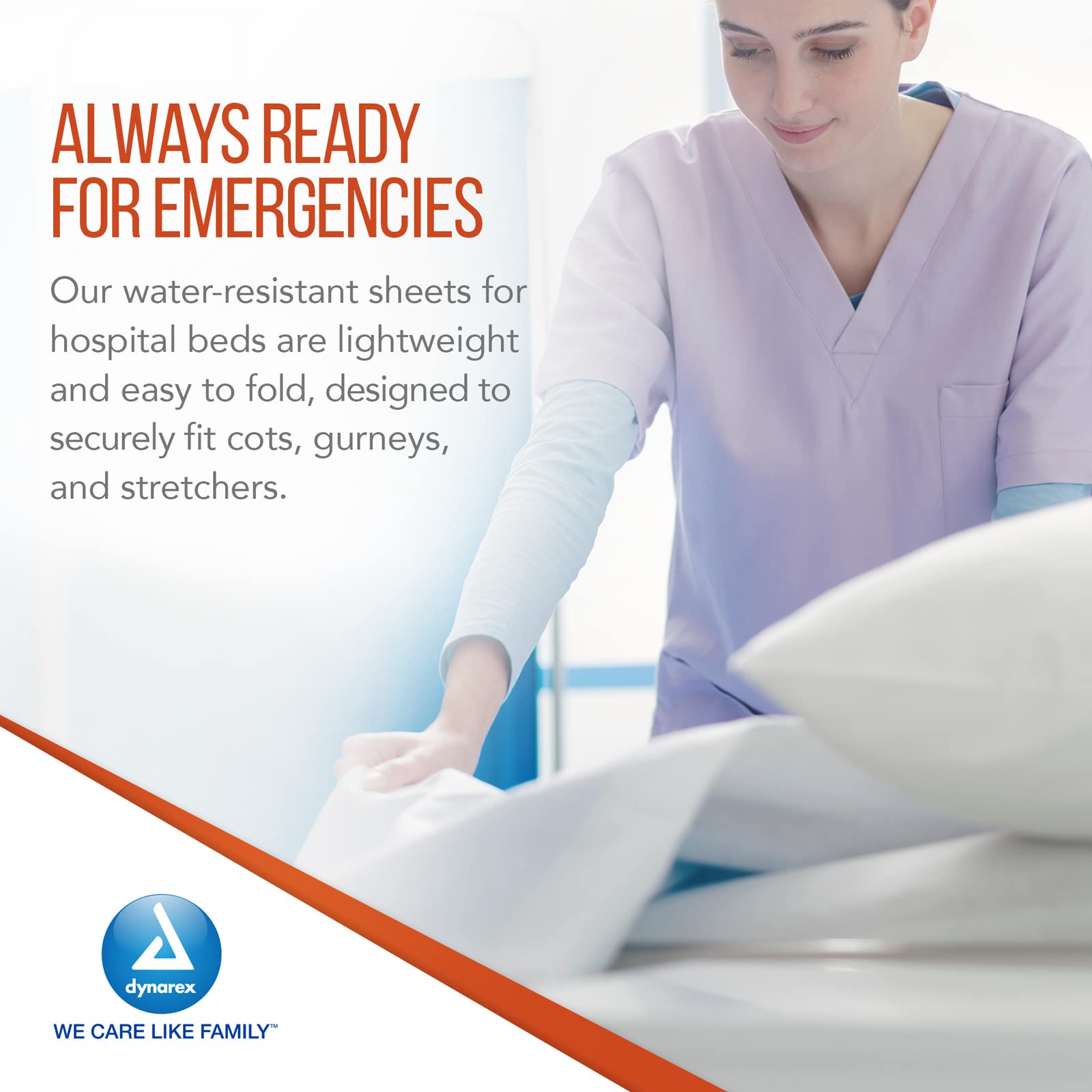 Dynarex Disposable Bed Sheets - 30x83 Inch Waterproof Medical Cot Covers for Mattress, Stretcher & Gurney - Breathable Non-Woven Fabric Fitted Sheets (50 Count) - Ideal for Hospitals, Clinics & Home Care Use