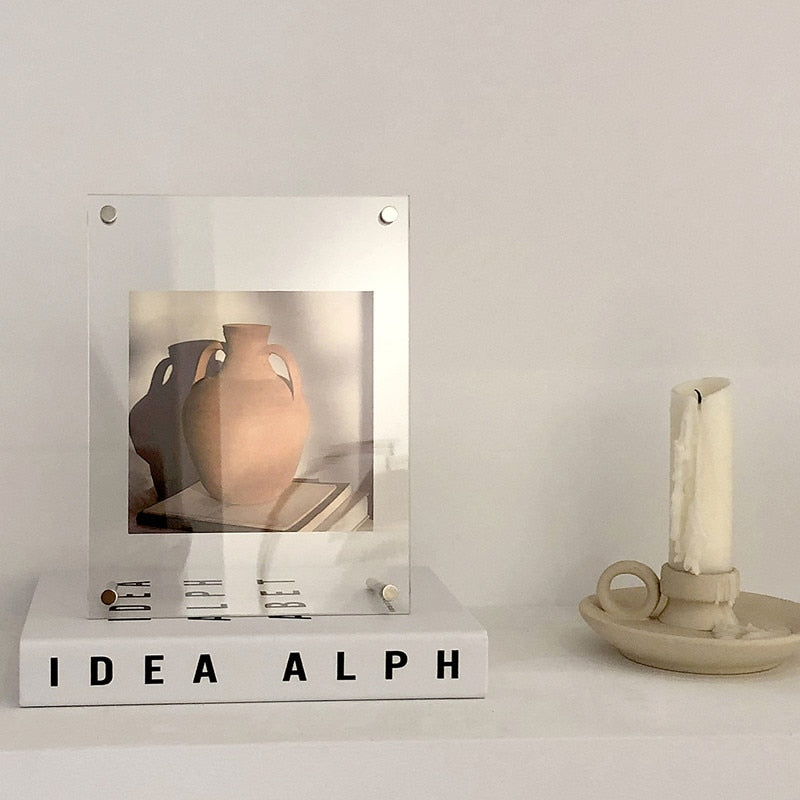 Ghost Acrylic Photo Frame - Clear Modern Picture Display for Home Decor, Office, or Gift - Perfect for Weddings, Halloween, and Special Memories