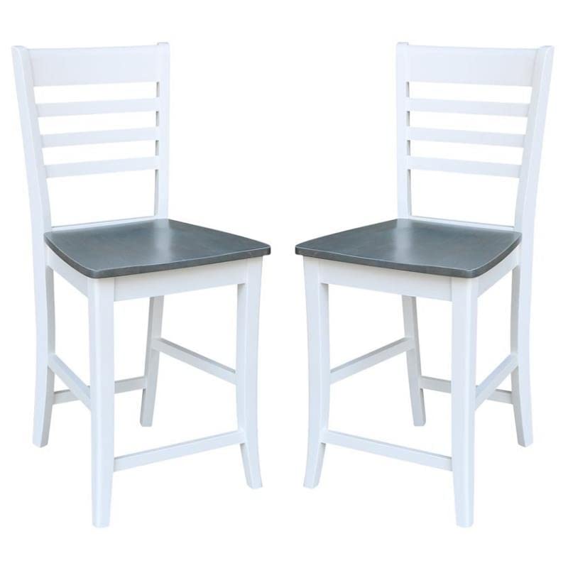 Home Square Roma Counter Height Stool Set of 2 - 24 Inch Bar Stools for Kitchen Island, Breakfast Nook & Home Bar - Modern Counter Stools with Comfortable Seat Height