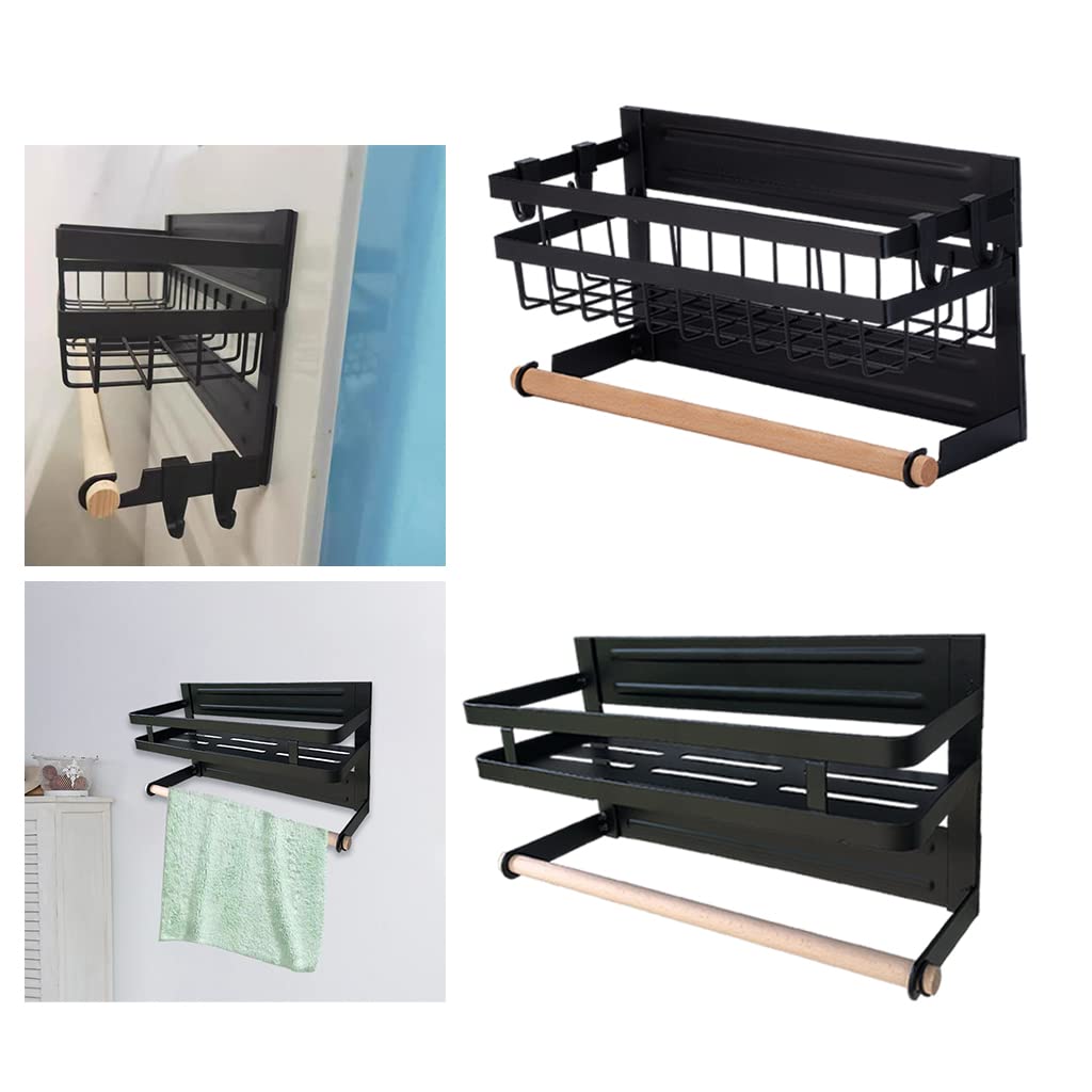 Ubersweet® Magnetic Refrigerator Side Shelf - Spice Rack & Paper Towel Holder for Kitchen Organization - Perfect for Small Spaces, Pantry Storage & Easy Access to Cooking Essentials
