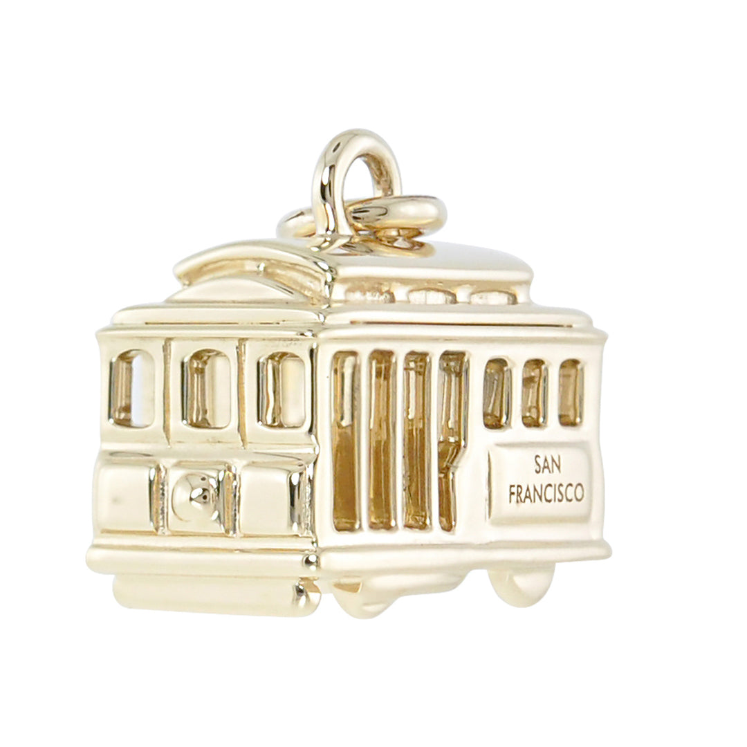 Small Gold Cable Car Charm Pendant - Vintage-Inspired Jewelry for Necklaces & Bracelets - Perfect for Travel Lovers & San Francisco Souvenirs