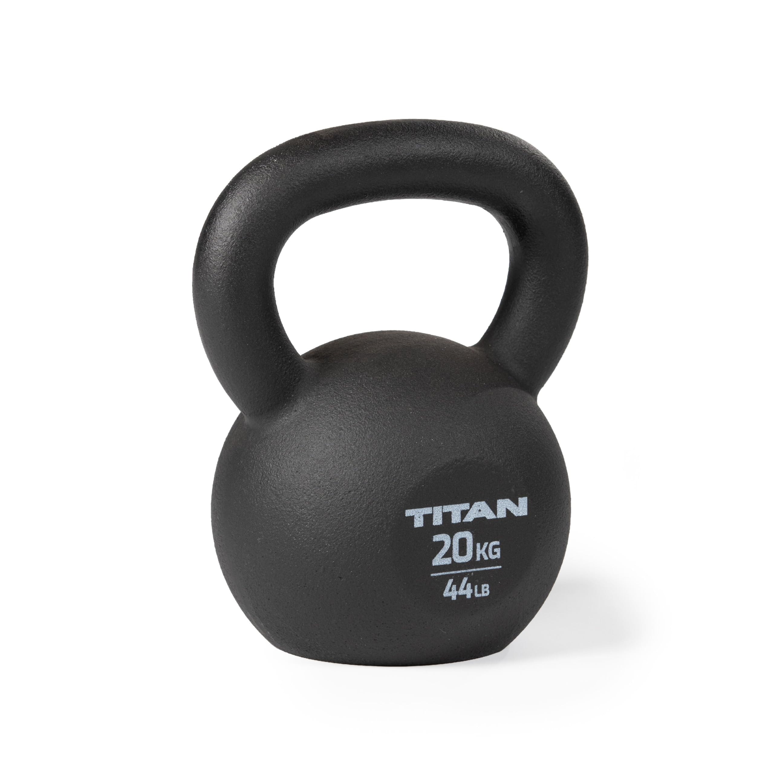 Titan Fitness Cast Iron Kettlebell - Single Piece Casting with KG & LB Markings for Full Body Workout | Strength Training, CrossFit, Home Gym & Functional Fitness Equipment