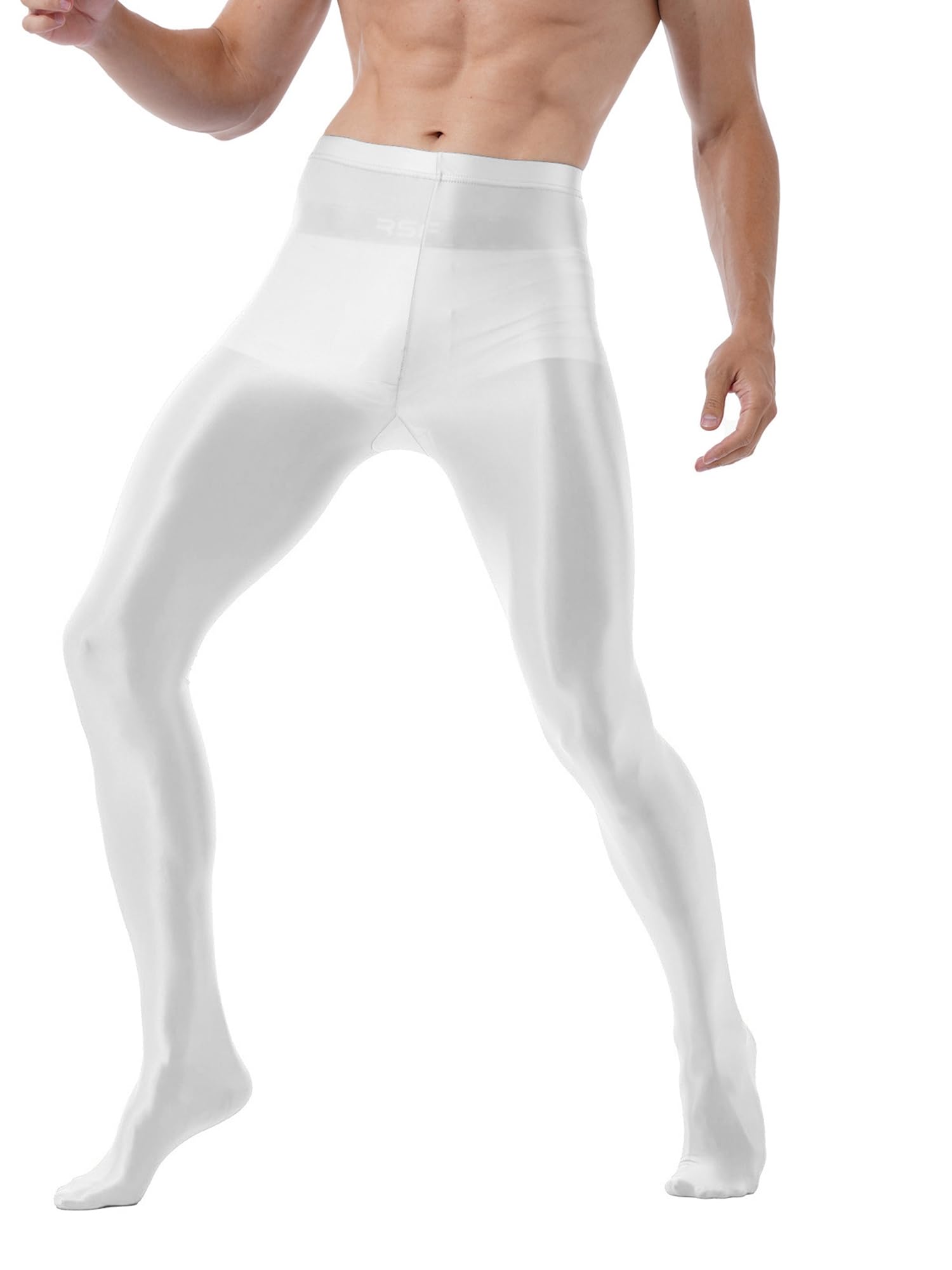 iiniim Men's Ultra Shiny Oil Glossy Pantyhose - High Elastic Opaque Tights & Stockings for Crossdressing, Cosplay, Dance & Night Out