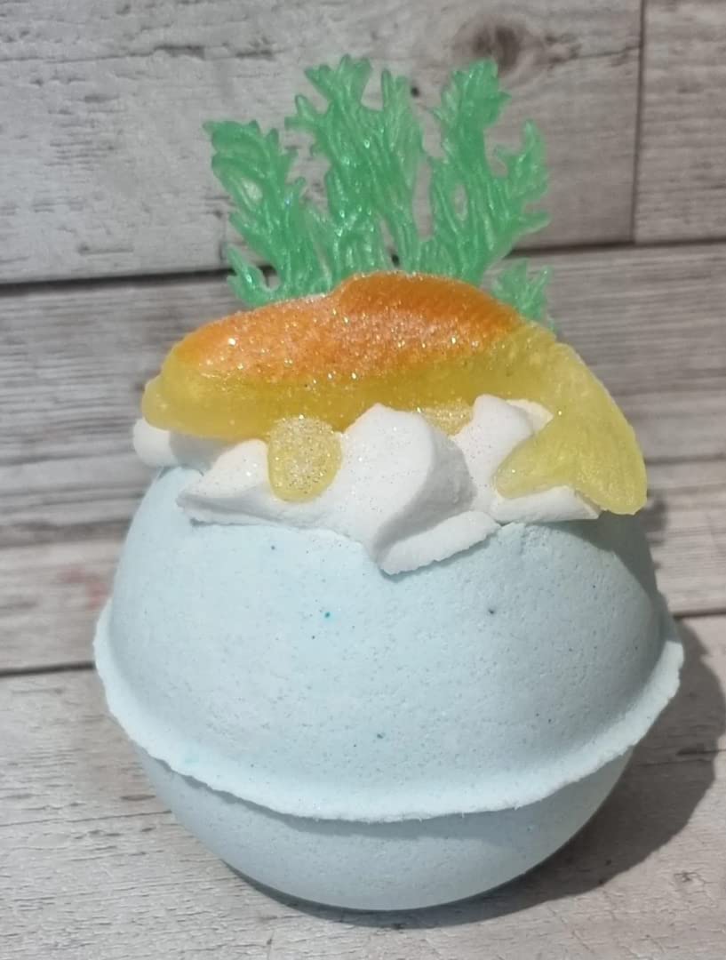 Go Fish Whipped Top Bath Bomb - Luxurious Foaming Bath Soak for Relaxation | Perfect for Spa Nights, Self-Care & Gift Giving