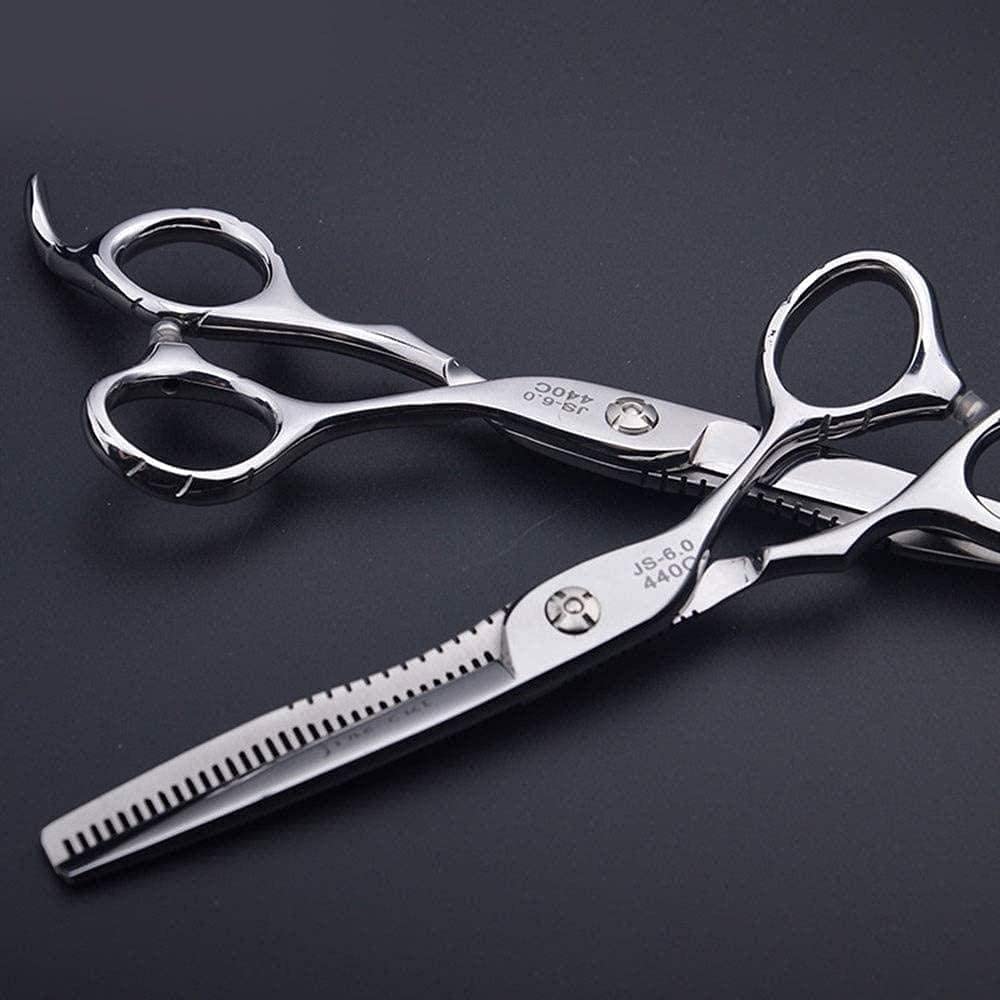 Professional 6.0 Inch Barber Scissors Set - Blue Diamond Hair Cutting Shears for Stylists & Salon Use | Precision Hairdressing Tools for Men's & Women's Haircuts, Trimming & Styling