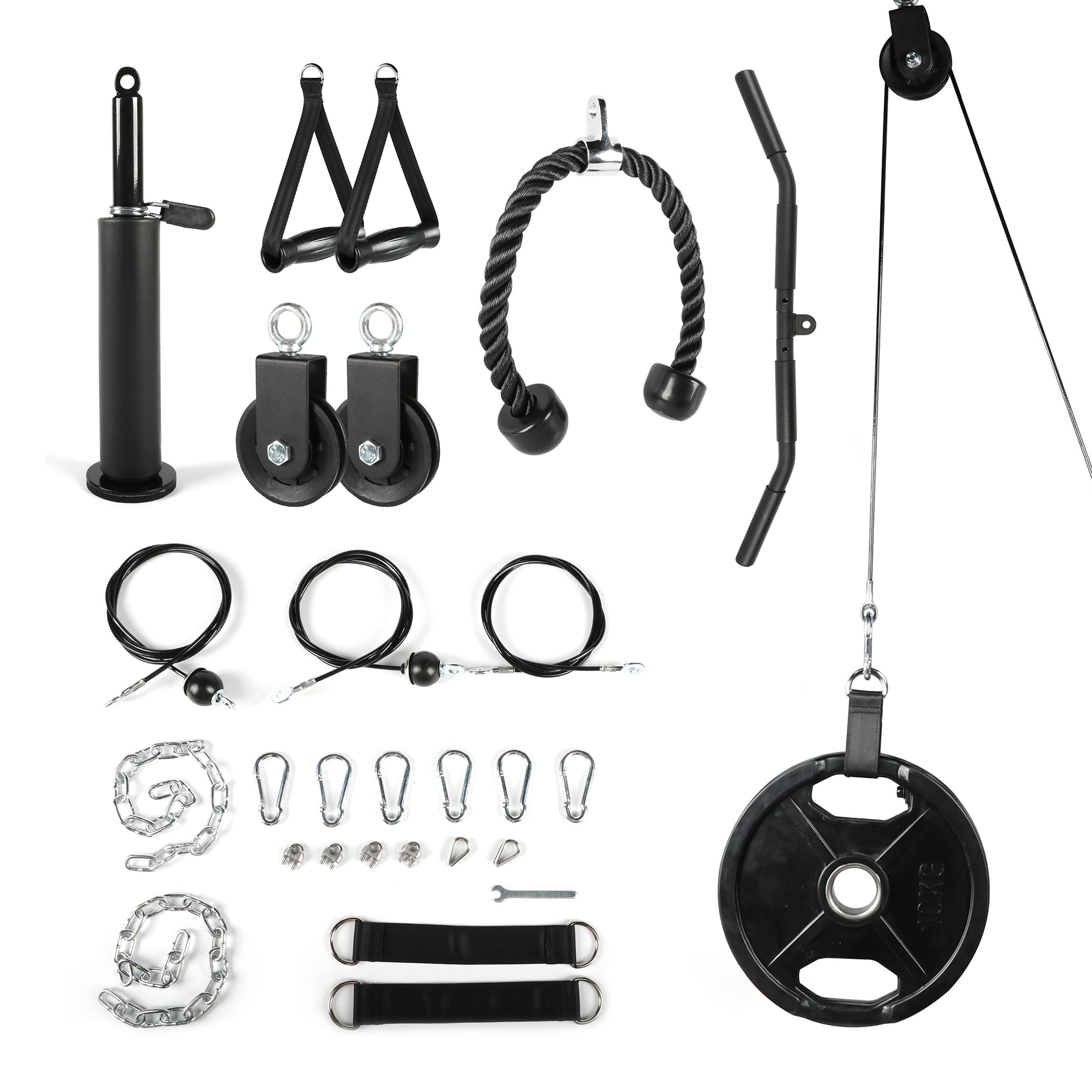 PRCTZ Adjustable Cable Pulley System for Home Gym, Strength Training & Workout Equipment - Perfect for Full-Body Exercise, Weight Lifting & Fitness Training