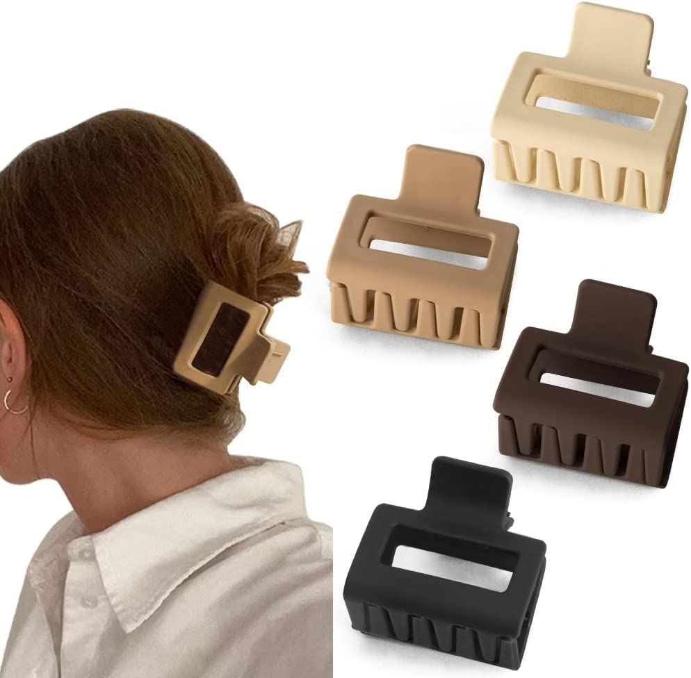 Blubby 4PCS Small Hair Claw Clips for Women & Girls - 2