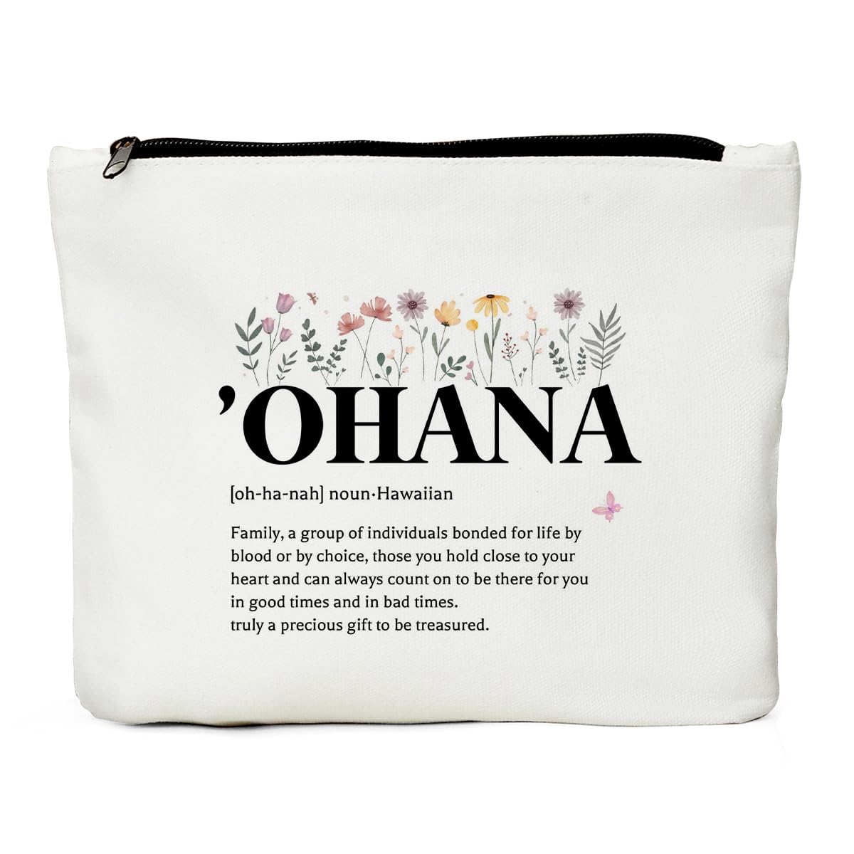 JIUWEIHU Inspirational Cosmetic Bag - Hawaiian Themed Motivational Makeup Pouch for Women, Perfect Gift for Her, Friend, Sister, Coworker or Daughter - Ideal for Travel, Beach Trips & Daily Makeup Organization