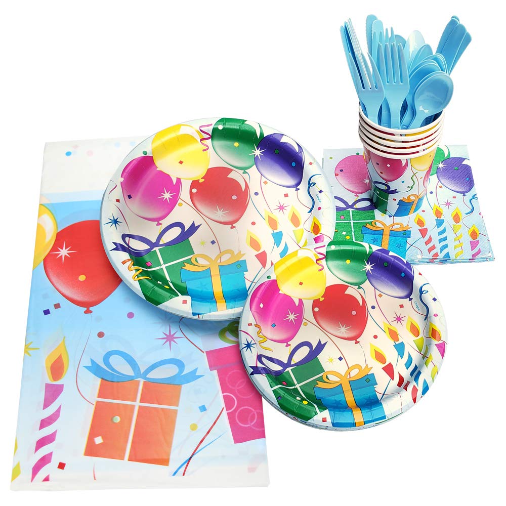 130-Piece Birthday Party Supplies Set - Includes 9