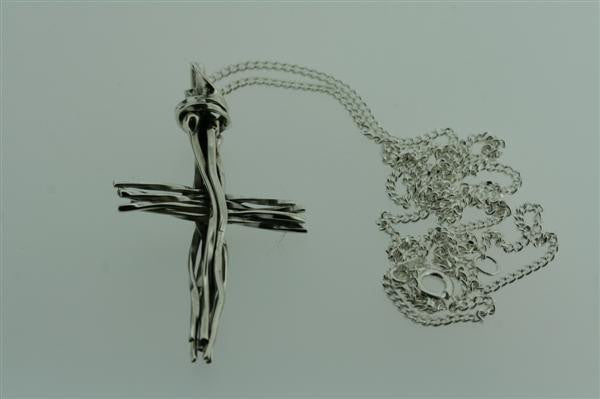 Organic Cross Pendant Necklace - 55cm Stainless Steel Chain for Women & Men - Perfect for Everyday Wear, Gifts & Religious Occasions