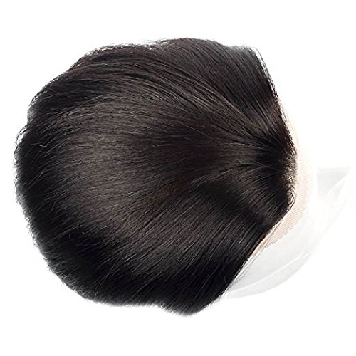 Premium 8x6 Black Human Hair Lace Front Wig for Men - Natural Looking Toupee & Hair Patch with Free Front Lace Tape | Daily Wear, Cosplay, Hair Loss Solution, Special Occasions