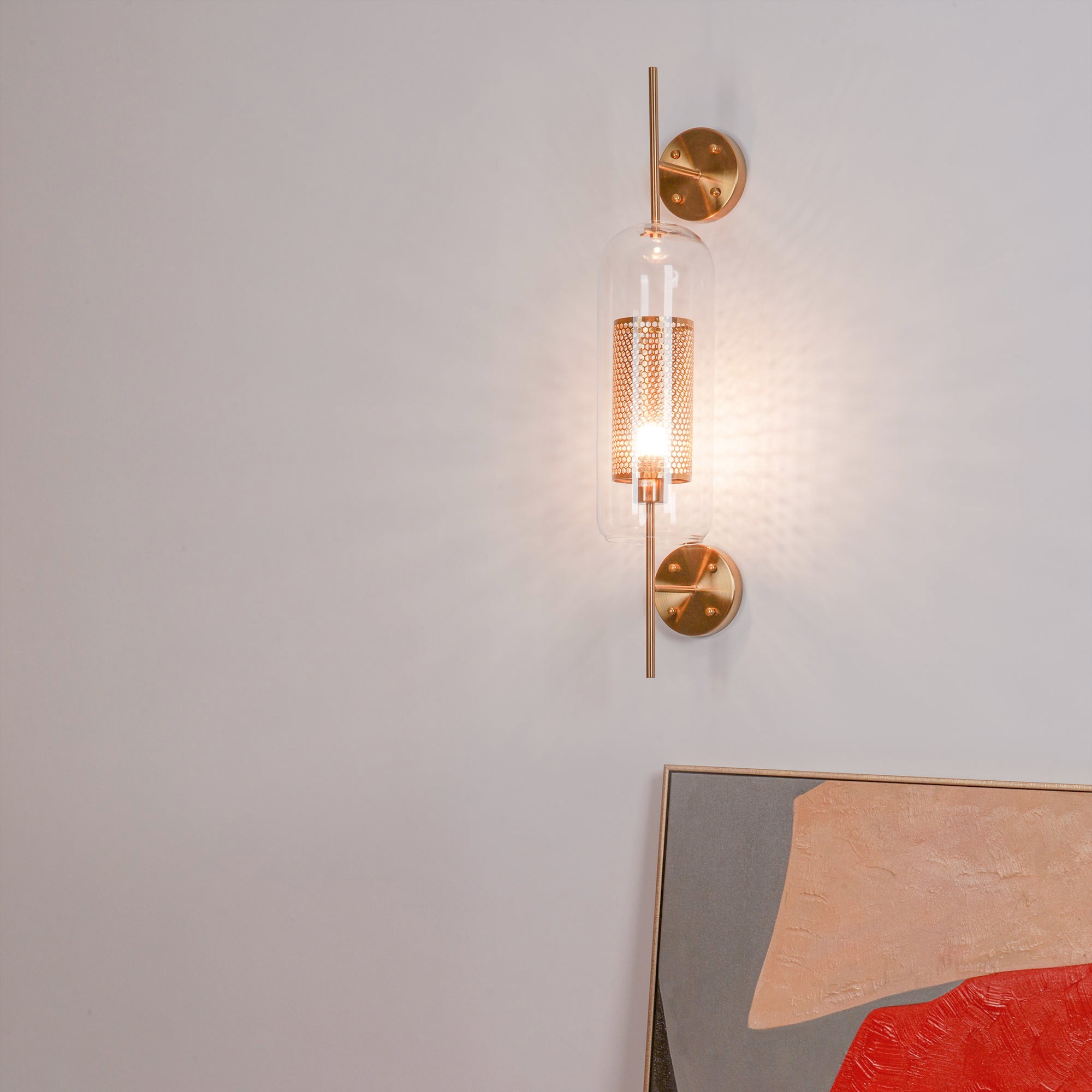 Chiswick Glass Wall Lamp - Modern LED Sconce Light for Living Room, Bedroom, and Hallway - Elegant Home Decor Lighting Fixture